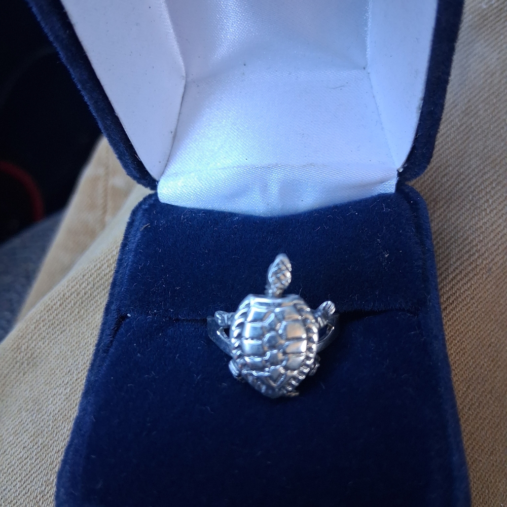 Charming Silver Turtle Ring